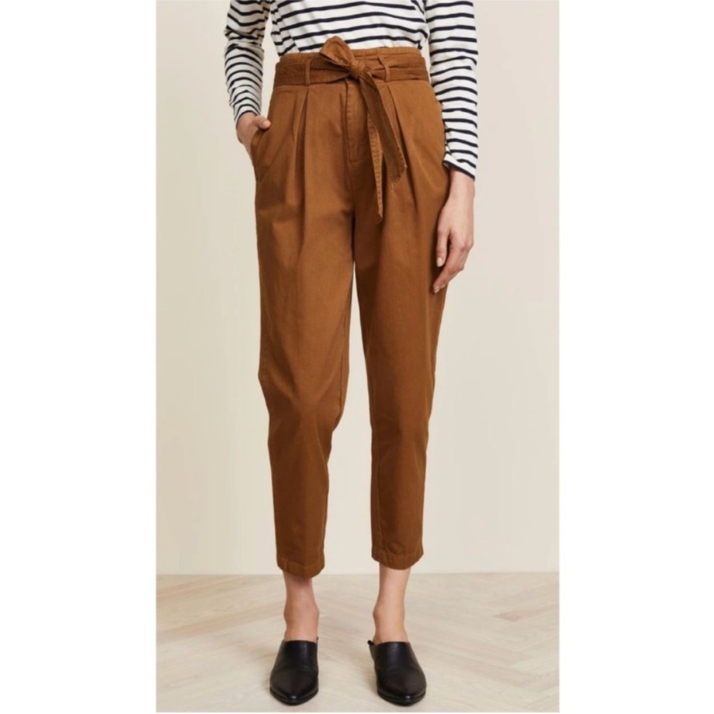 Free People‎ Brown High-Waisted Tie-Belt Pants size 0